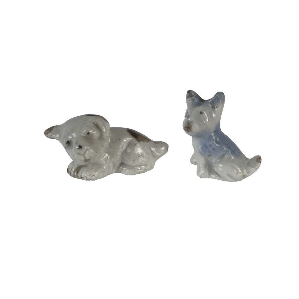 Miniature Dog Figurines Vintage Japan Scottie and Bulldog